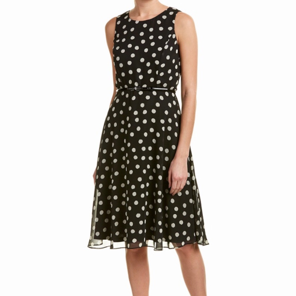 ‼️SOLD‼️Jessica Howard Polka Dot A-Line Midi Dress - Picture 1 of 8